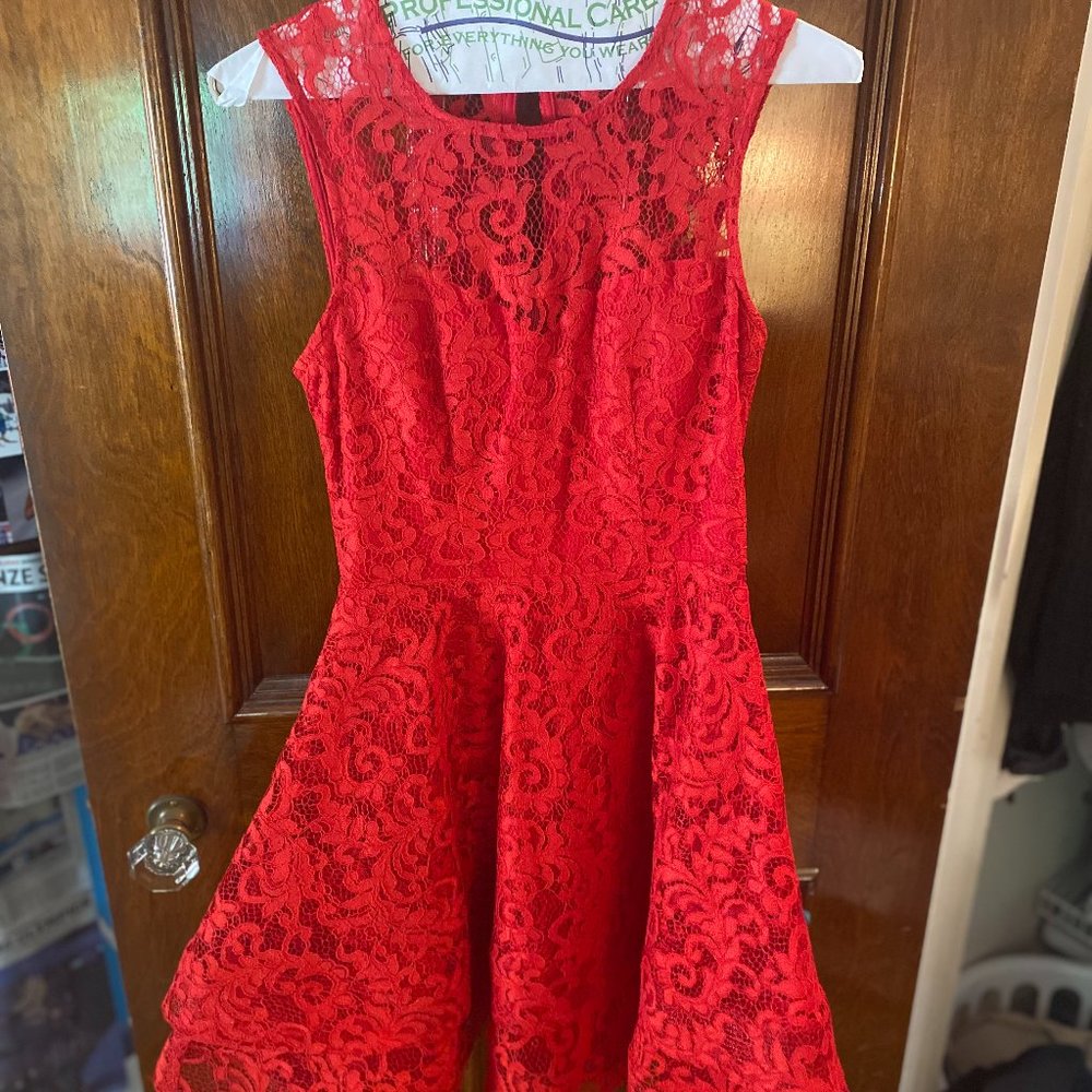 Fuchsia Pink Lace Dress, City Triangles